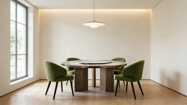 Современный набор обеденных столов из мрамора и стали